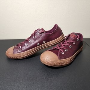 Converse All Star Ox Kids Leather Sneakers Size 3